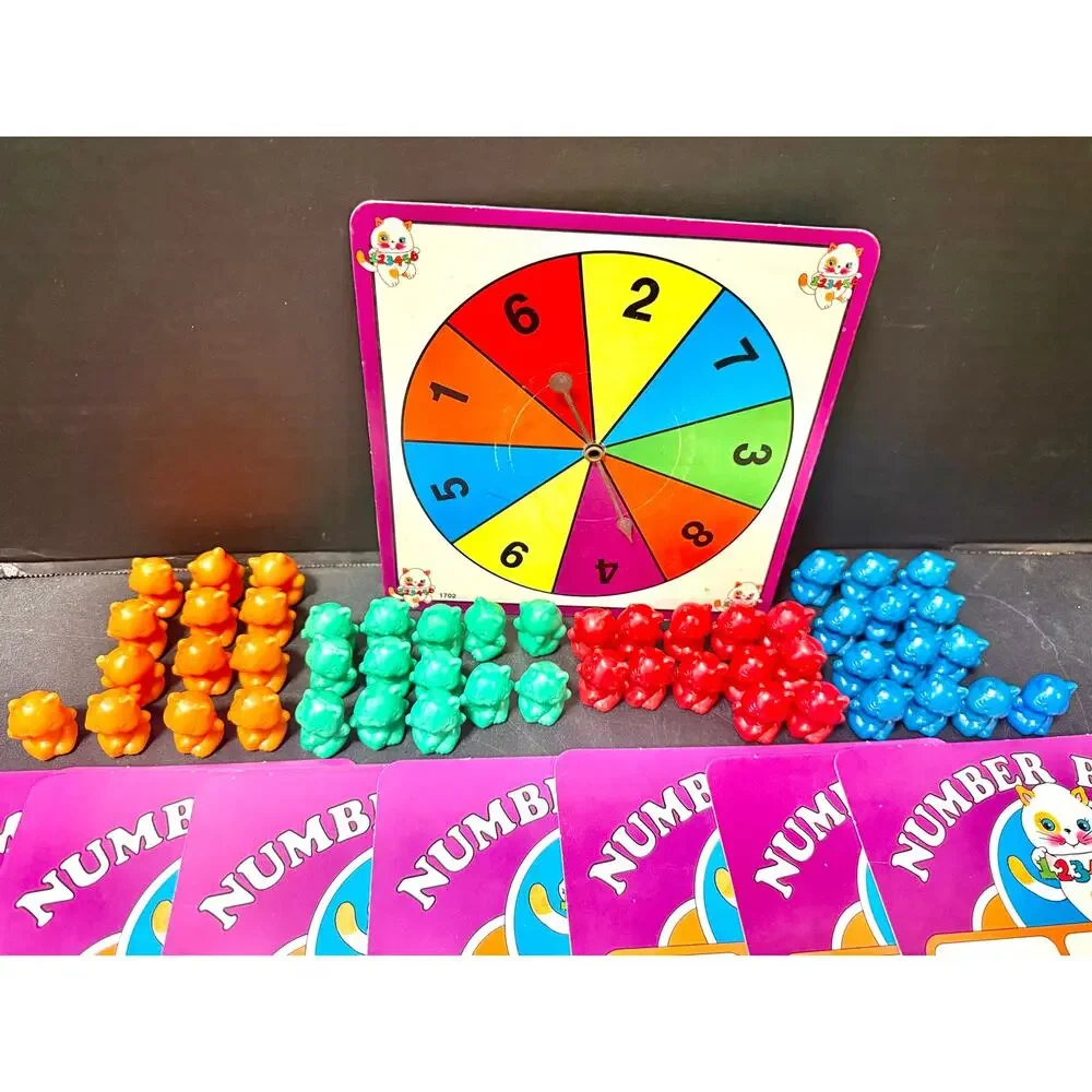 1095 Educational Insights Number Kitty Kat bingo 7 cards 51 kitty’s spinner